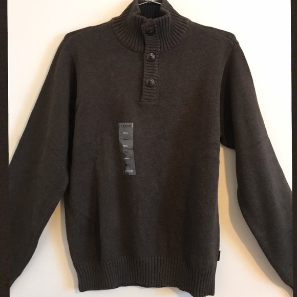 Izod Other - IZOD Men's Mock Neck Button-Up Long-Sleeve Sweater